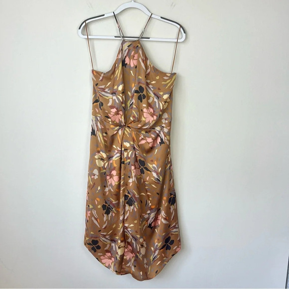 Reiss Paola Floral Printed Halter Neck Cocktail Dress - Picture 4 of 12